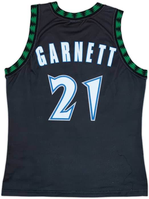 1997-07 Minnesota Timberwolves Garnett #21 Champion Alternate Jersey - 7/10 - (S)