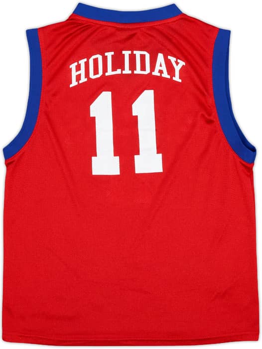 2009-10 Philadelphia 76ers Holiday #11 adidas Away Jersey - 9/10 - (M.Boys)