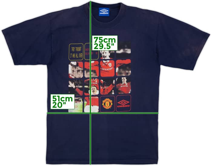 1999 Manchester United Umbro Graphic Tee - 7/10 - (L)