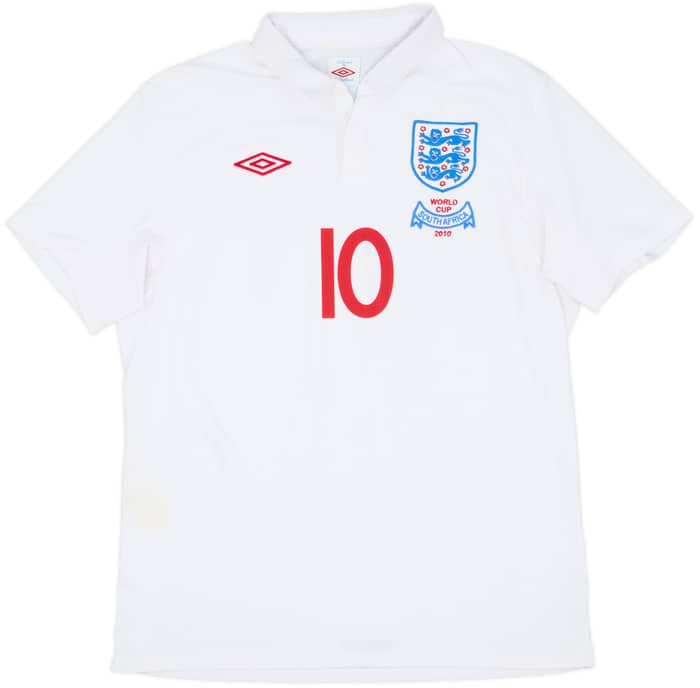 2010-11 England 'South Africa' Home Shirt Rooney #10 - 8/10 - (L)