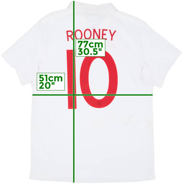 2010-11 England 'South Africa' Home Shirt Rooney #10 - 8/10 - (L)