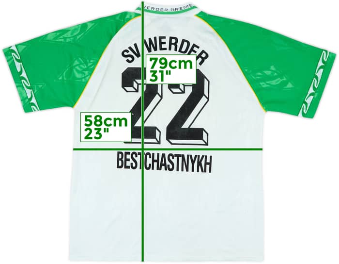 1995-96 Werder Bremen Home Shirt Beschastnykh #22 - 6/10 - (XL)