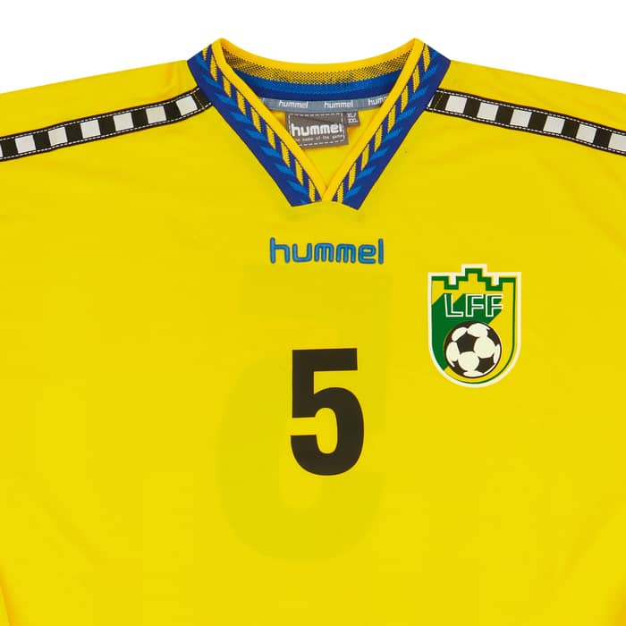 1999 Lithuania Match Worn Home L/S Shirt #5 (Zutautas) v Scotland