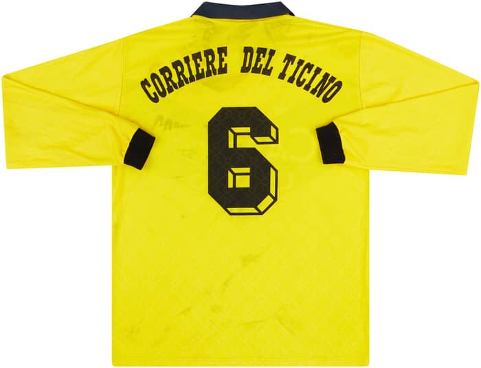 1996-97 Lugano Match Issue Third L/S Shirt #6