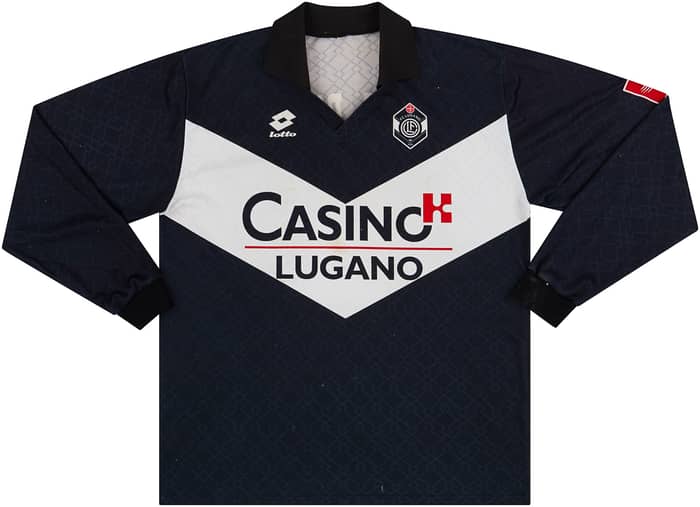 1996-97 Lugano Match Issue Home L/S Shirt #8