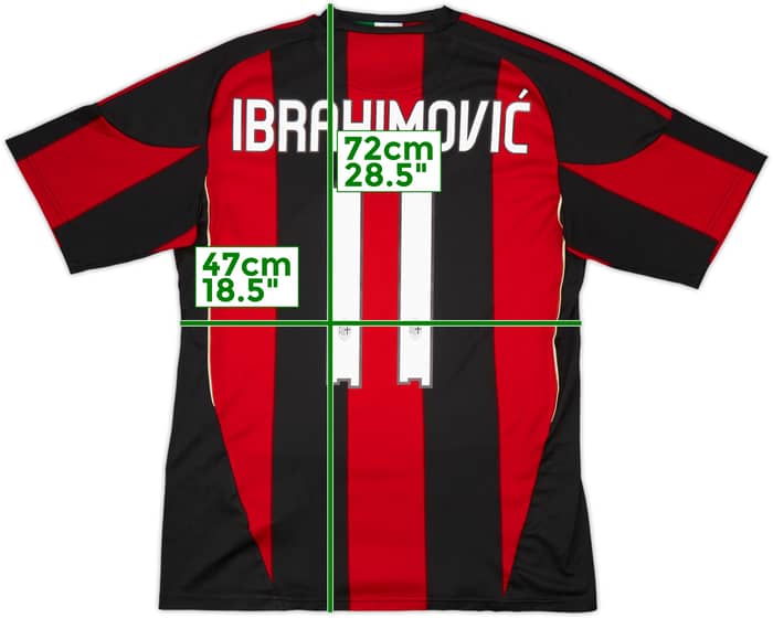 2010-11 AC Milan Home Shirt Ibrahimovic #11 - 7/10 - (L)