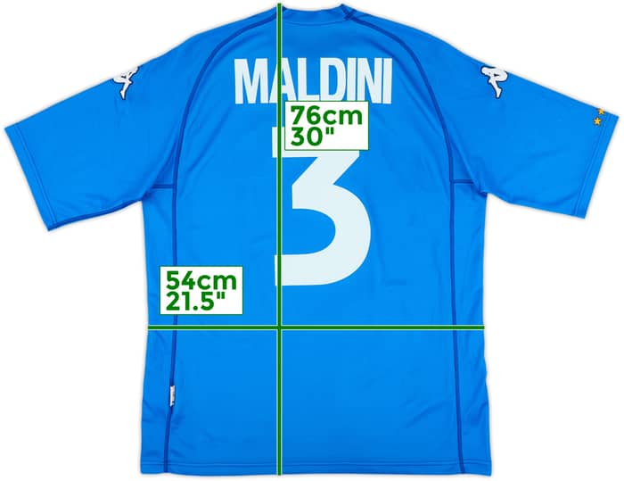 2000-01 Italy Basic Home Shirt Maldini #3 - 8/10 - (XL)