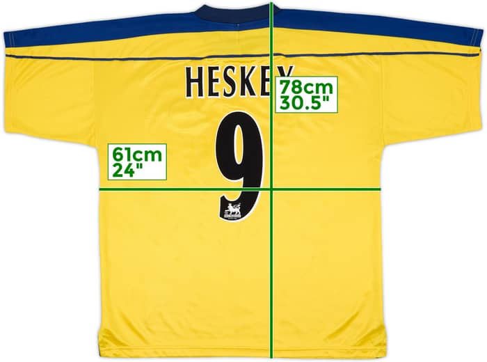 1999-01 Leicester Third Shirt Heskey #9 - 7/10 - (XL/XXL)