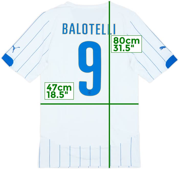 2014-15 Italy Authentic Away Shirt Balotelli #9 - 9/10 - (XXL)