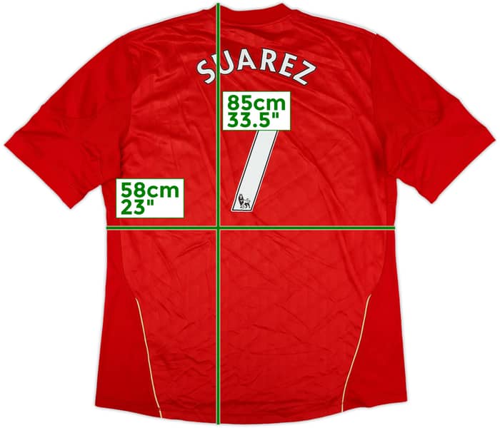 2010-12 Liverpool Home Shirt Suarez #7 - 9/10 - (XL)