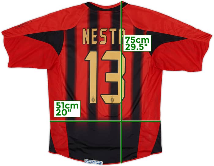 2004-05 AC Milan Home Shirt Nesta #13 - 5/10 - (M)