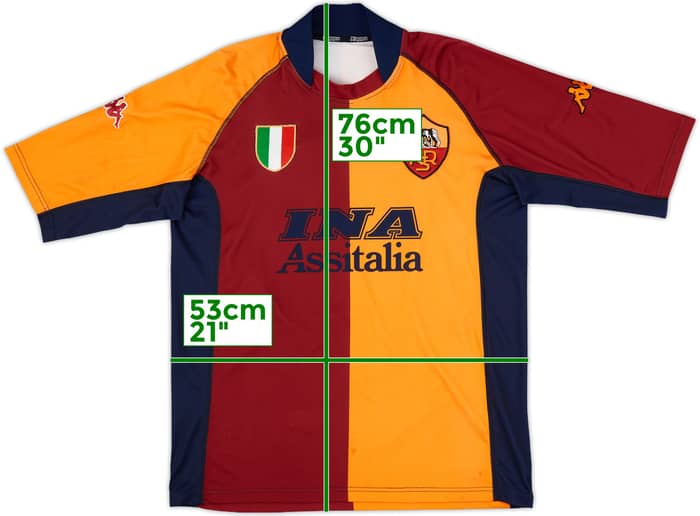 2001-02 Roma European Shirt Totti #10 - 8/10 - (XXL)