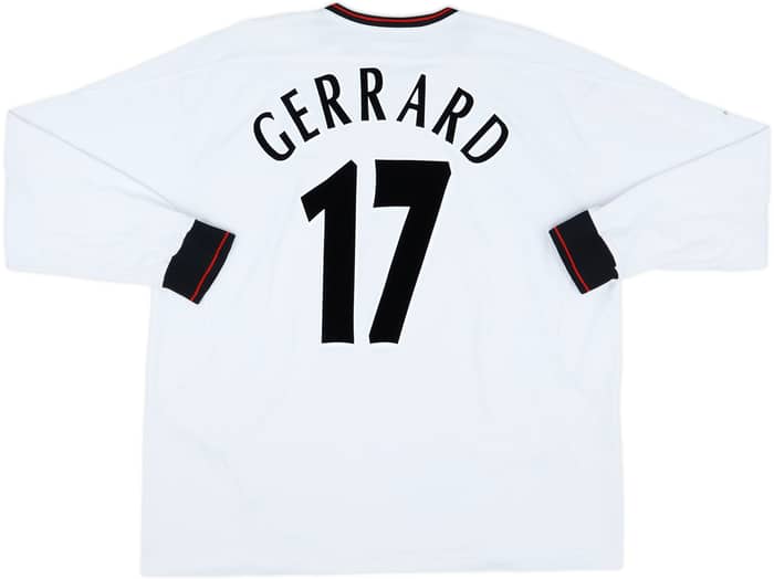 2003-04 Liverpool Away L/S Shirt Gerrard #17 - 8/10 - (XXL)