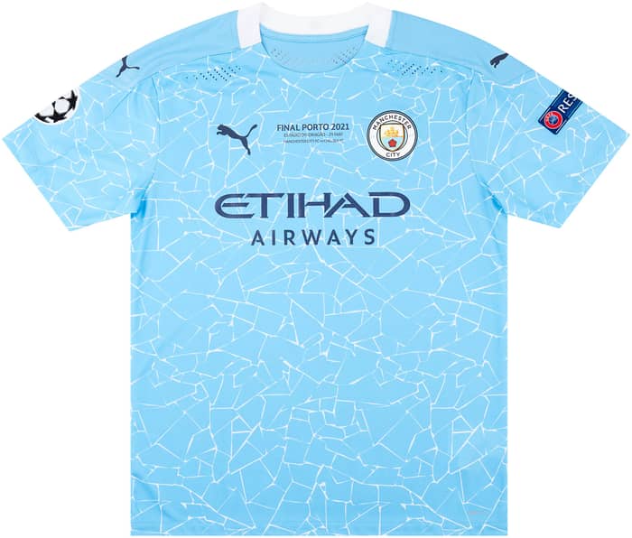 2020-21 Manchester City Champions League Final Home Shirt Delap #48