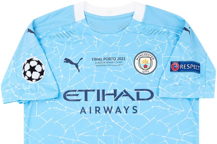 2020-21 Manchester City Champions League Final Home Shirt Delap #48