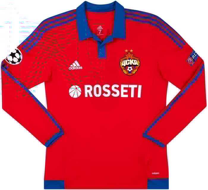 2015-16 CSKA Moscow Match Issue Champions League Home L/S Shirt Vasin #5