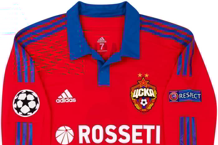 2015-16 CSKA Moscow Match Issue Champions League Home L/S Shirt Vasin #5