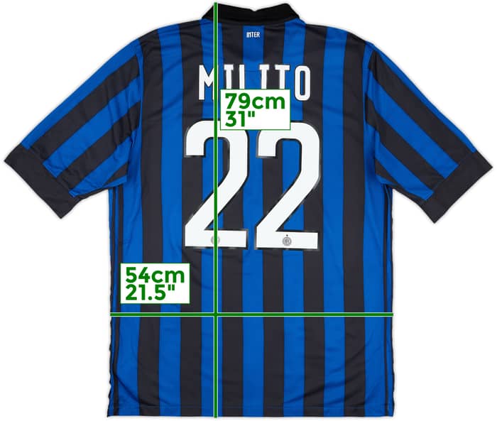 2011-12 Inter Milan Home Shirt Milito #22 - 10/10 - (L)