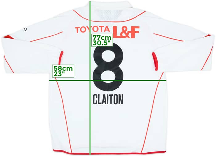 2005-06 Nagoya Grampus Eight Away L/S Shirt Claiton #8 - 6/10 - (XL)
