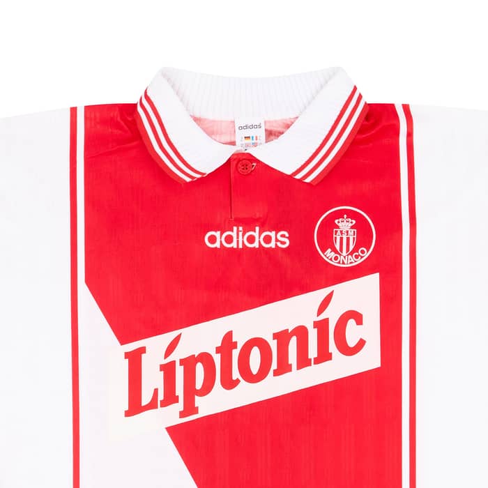 1996-97 Monaco Match Worn UEFA Cup Home L/S Shirt Djetou #4 (v Newcastle)
