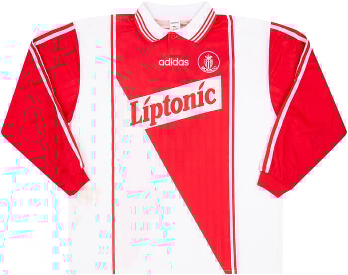 1996-97 Monaco Match Worn UEFA Cup Home L/S Shirt Djetou #4 (v Newcastle)