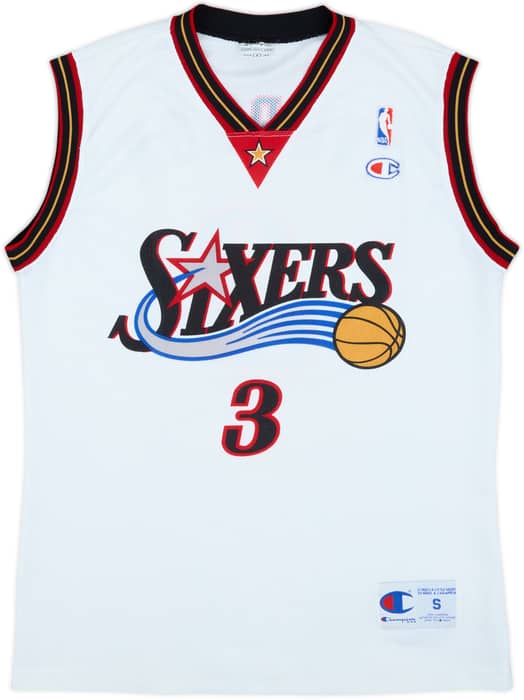 2000-06 Philadelphia 76ers Iverson #3 Champion Home Jersey - 8/10 - (S)