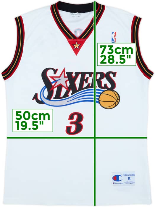 2000-06 Philadelphia 76ers Iverson #3 Champion Home Jersey - 8/10 - (S)