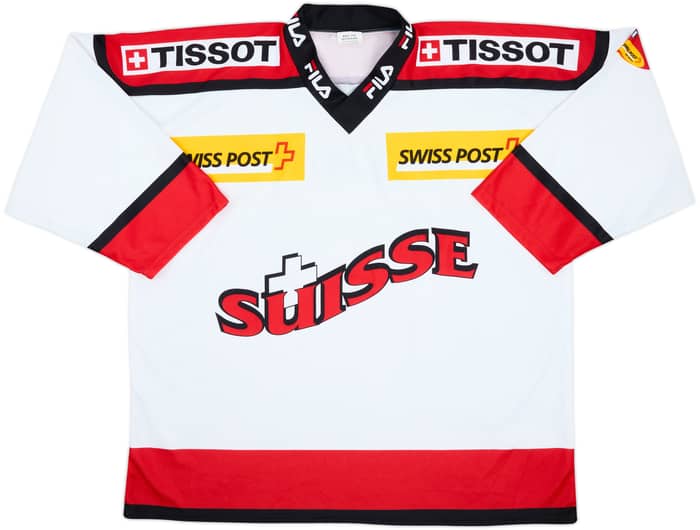 2000-01 Switzerland National Hockey Team Ocshner Away Jersey - 8/10 - (XL)