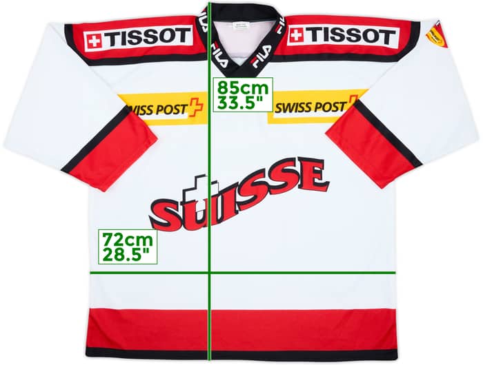 2000-01 Switzerland National Hockey Team Ocshner Away Jersey - 8/10 - (XL)