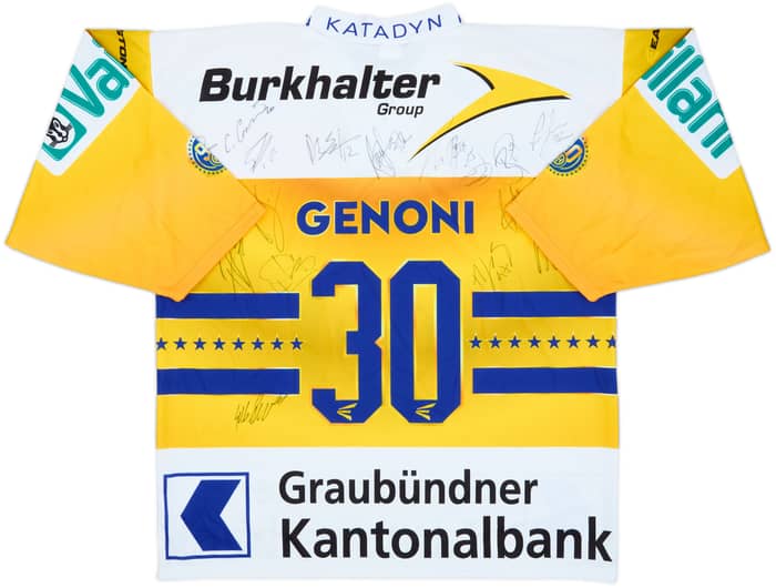 2011-12 HC Davos Genoni #30 'Signed' TFS Away Jersey - 9/10 - (XL)