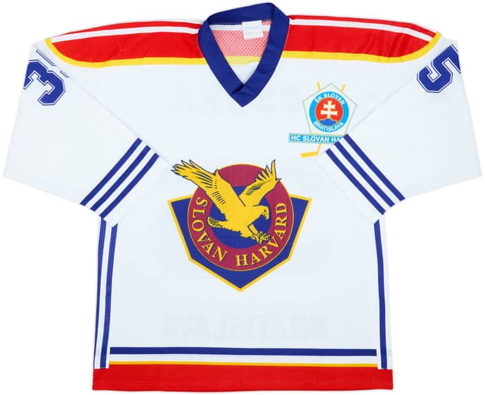 1995-99 HC Slovan Harvard Bratislava Csoka #35 Hummel Home Jersey - 8/10 - (L)