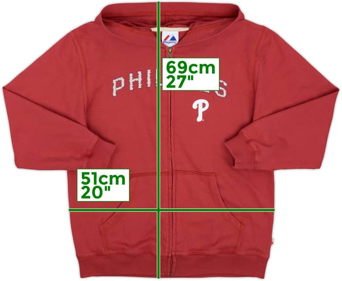 2000s Philadelphia Phillies Majestic Full-Zip Hooded Sweat Top - 8/10 - (XL.Boys)