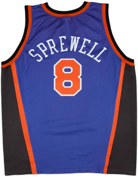 1998-01 New York Knicks Sprewell #8 Champion Away Jersey - 7/10 - (XL)