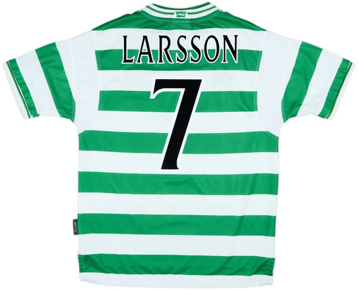 1999-01 Celtic Home Shirt Larsson #7 - 8/10 - (M)