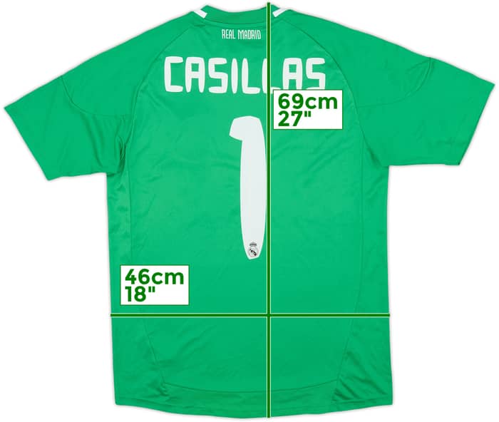 Camiseta de portero del Real Madrid 2010-11 Casillas #1 - 8/10 - (Niños L)