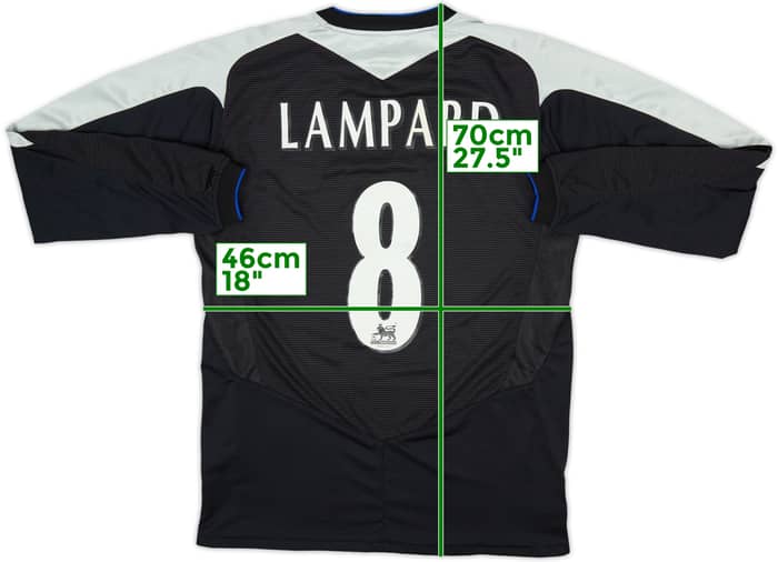Camiseta de visitante de manga larga del Chelsea 2004-05 Lampard #8 - 8/10 - (S)