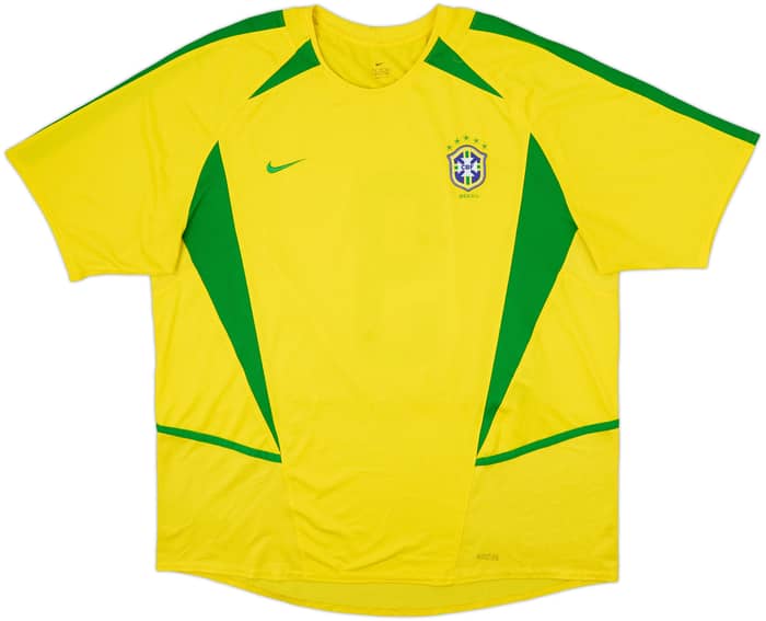 2002-04 Brazil Home Shirt #9 - 8/10 - (XL)