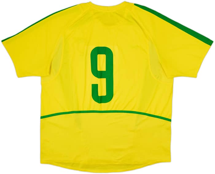 2002-04 Brazil Home Shirt #9 - 8/10 - (XL)