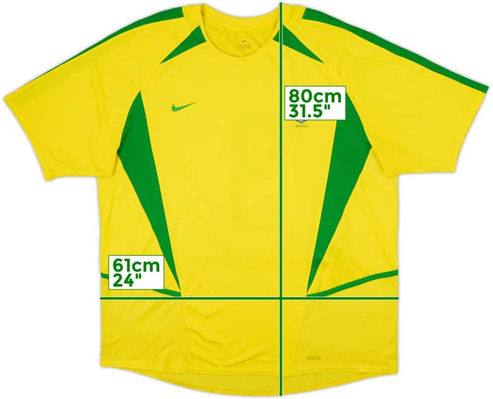 2002-04 Brazil Home Shirt #9 - 8/10 - (XL)