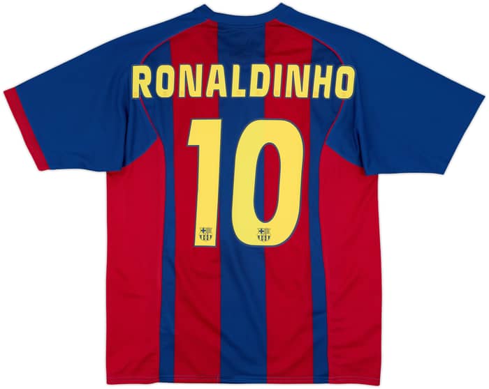 2004-05 Barcelona Basic Home Shirt Ronaldinho #10 - 9/10 - (L)