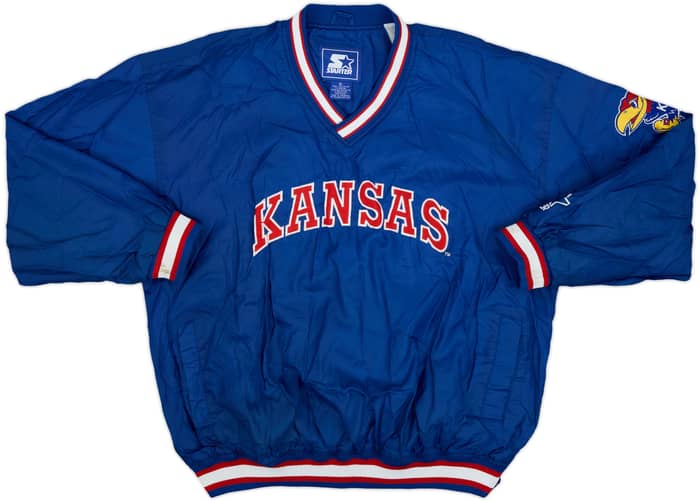 1990s Kansas Jayhawks Starter Pullover Windbreaker Jacket - 8/10 - (XL)