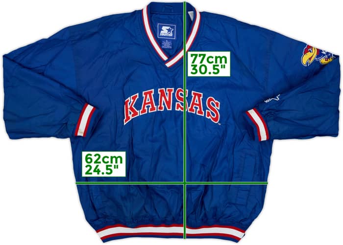 1990s Kansas Jayhawks Starter Pullover Windbreaker Jacket - 8/10 - (XL)