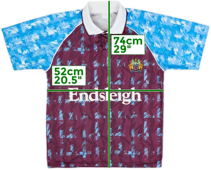 1991-93 Burnley Home Shirt - 8/10 - (L)
