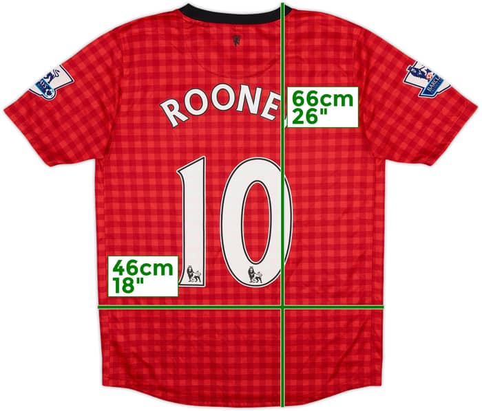 2012-13 Manchester United Home Shirt Rooney #10 - 7/10 - (XL.Boys)