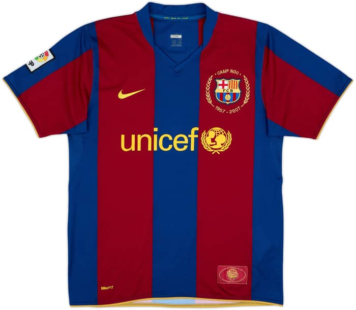 2007-08 Barcelona Home Shirt Ronaldinho #10 - 7/10 - (M)