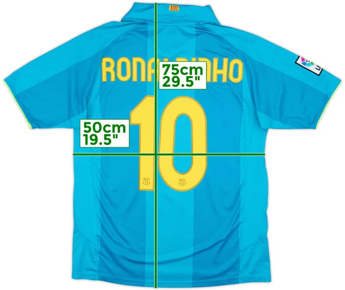 2007-09 Barcelona Away Shirt Ronaldinho #10 - 8/10 - (M)