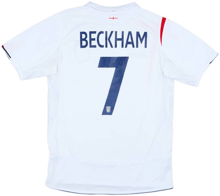 2005-07 England Home Shirt Beckham #7 - 7/10 - (S)