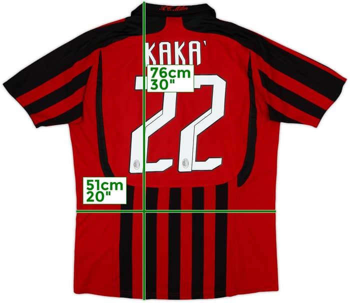 2007-08 AC Milan Home Shirt Kaka #22 - 8/10 - (M)