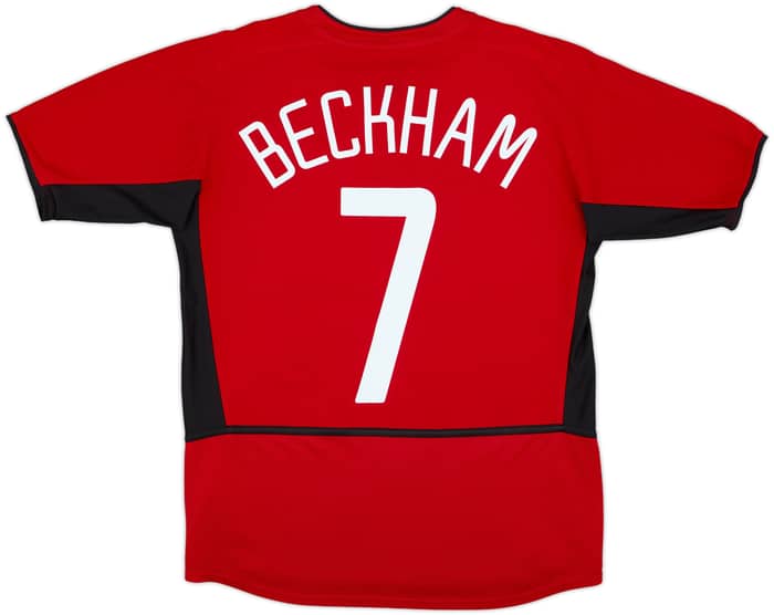 2002-04 Manchester United Home Shirt Beckham #7 - 8/10 - (XL.Boys)