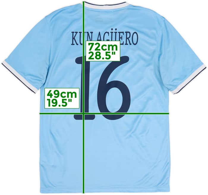 2013-14 Manchester City Home Shirt Kun Aguero #16 - 6/10 - (M)